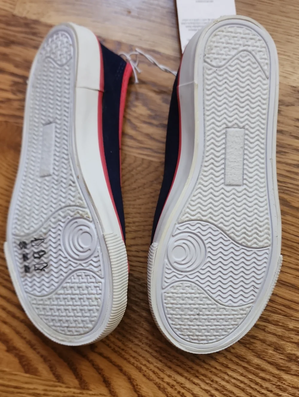 NWT Gymboree Ciao Puppy Navy Blue & Pink Bow Canvas Slip On Sneakers Size 13